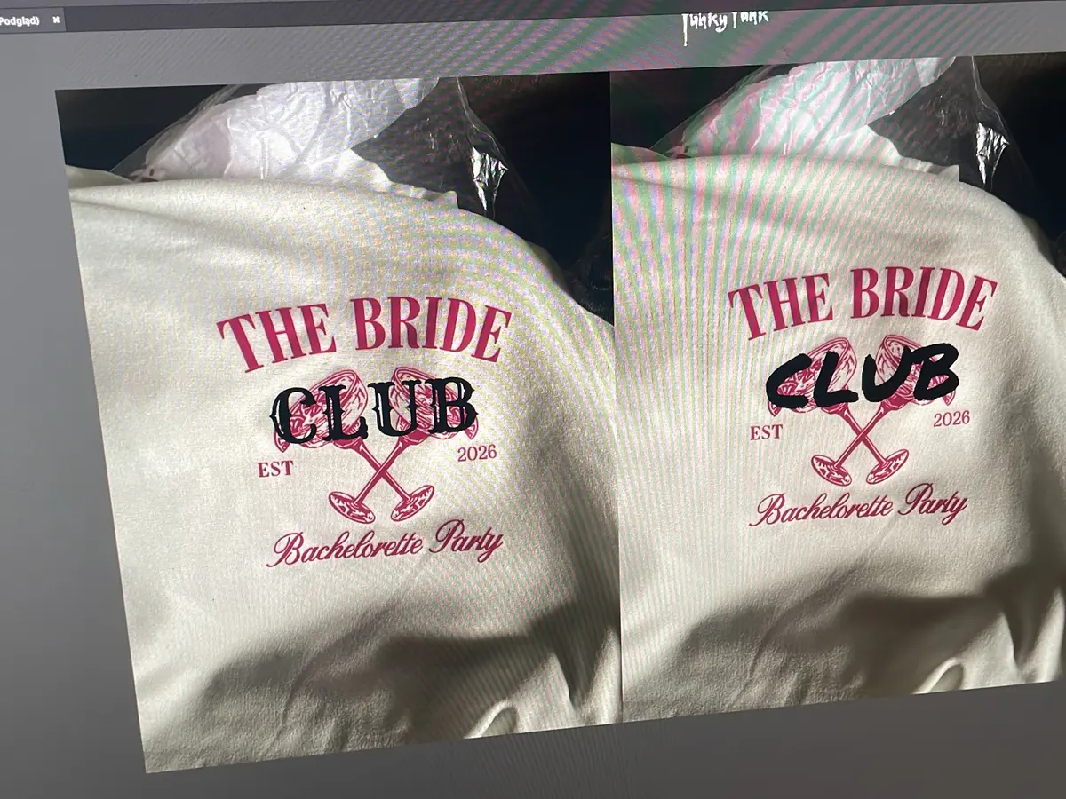 Białe koszulki The Bride Club z nadrukiem na wieczór panieński